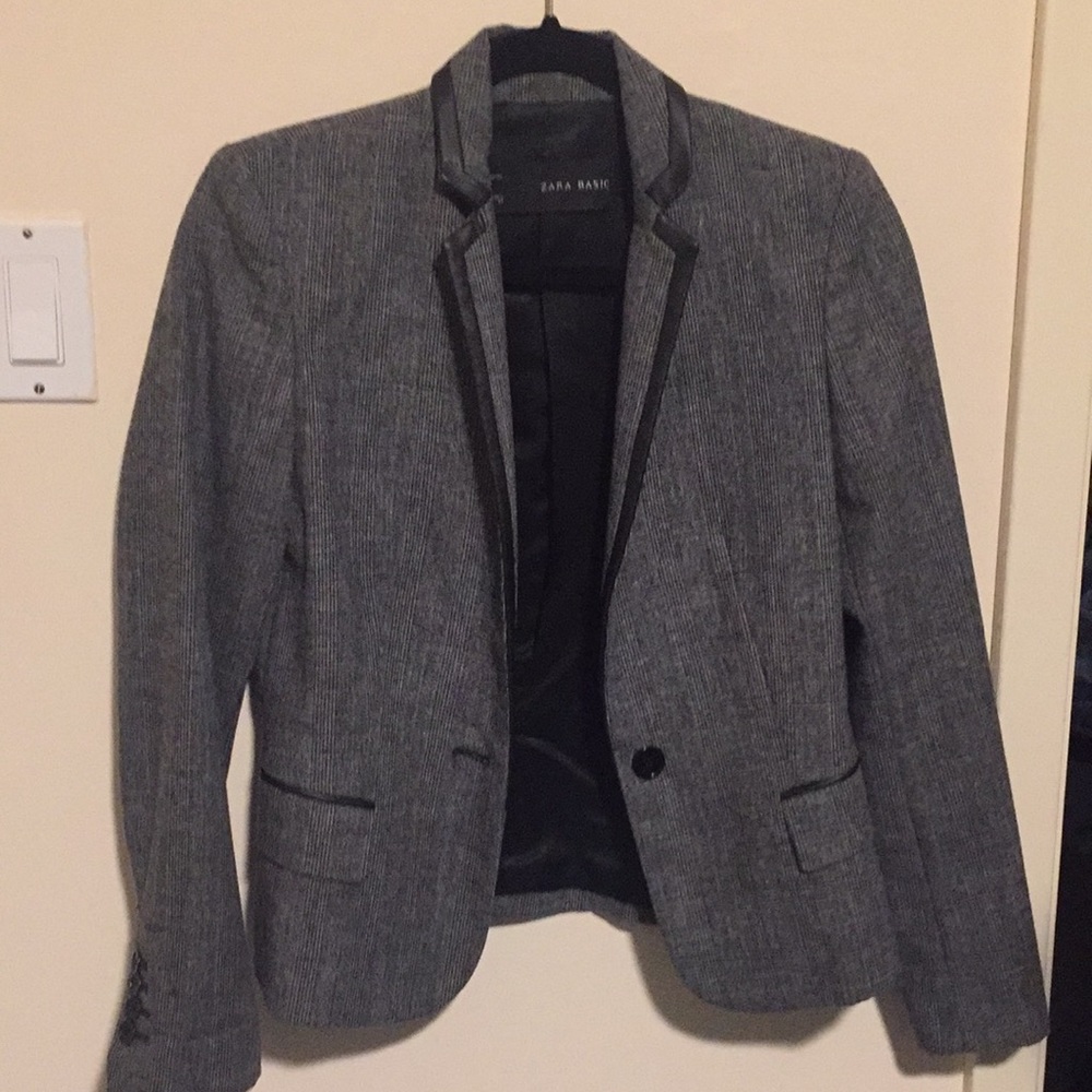 Zara tweed blazer in gray
